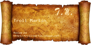 Troll Martin névjegykártya